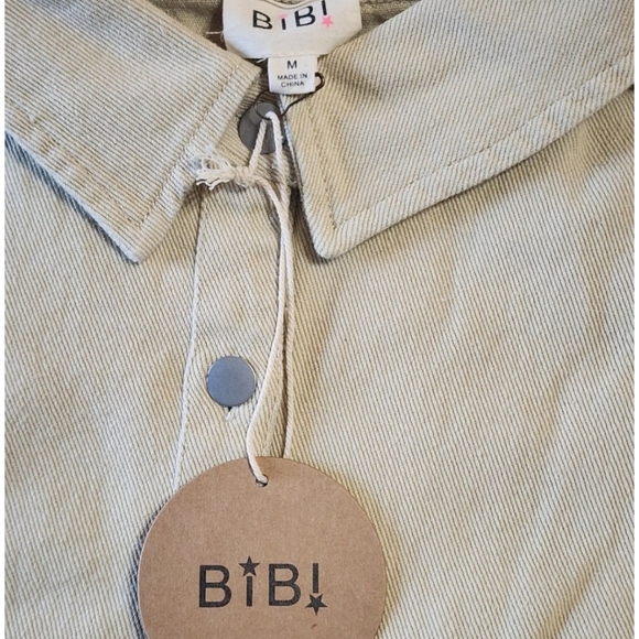 NWT Bibi Cream Crochet Sleeve Shacket Modern Vintage Cozy Statement Medium - Picture 10 of 10